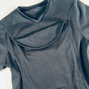 Lalabu Men Dad Shirt Black Short Sleeve Size Medium